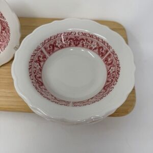 Syracuse China Strawberry Hill 2 Cereal Bowls 6.5" Pink Floral Vintage 19-C USA